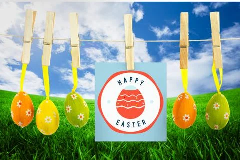 Composite image of happy easter graphic Stock Illustration