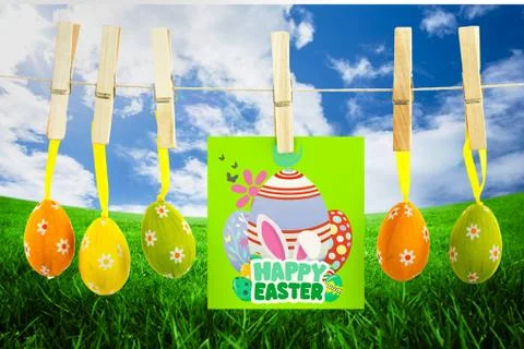 Composite image of happy easter graphic Stock-Fotos