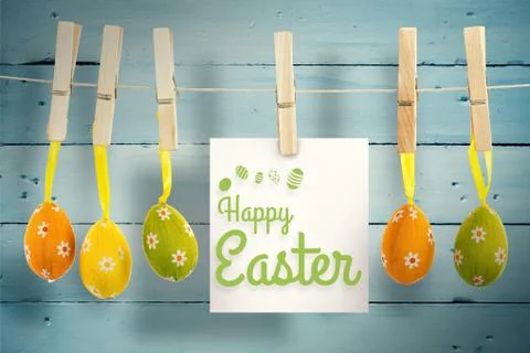 Composite image of happy easter greeting Stock Illustration