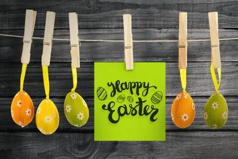 Composite image of happy easter greeting Stock Illustration