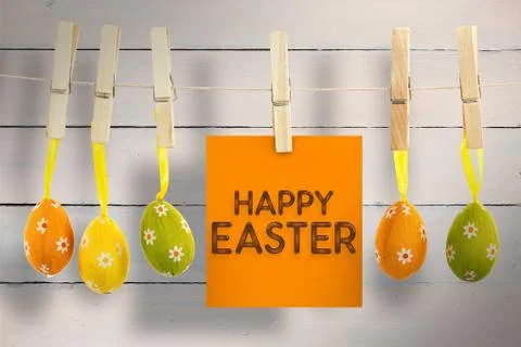 Composite image of happy easter greeting Stock Illustration