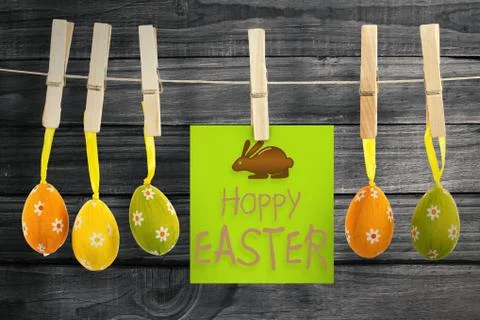 Composite image of happy easter greeting Stock Illustration