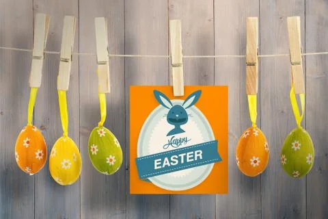 Composite image of happy easter greeting Stock Illustration
