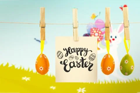 Composite image of happy easter greeting Stock Illustration