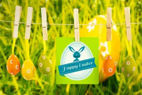 Composite image of happy easter greeting Stock Illustration