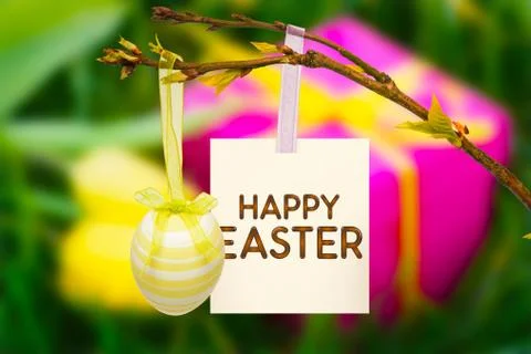 Composite image of happy easter greeting Stock Illustration
