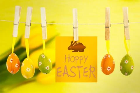 Composite image of happy easter greeting Stock Illustration