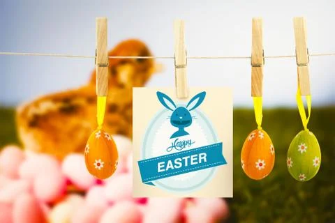Composite image of happy easter greeting Stock Illustration