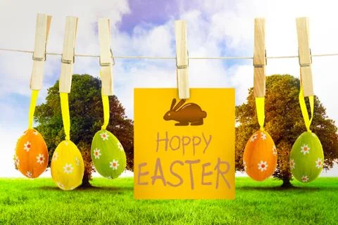 Composite image of happy easter greeting Stock Illustration