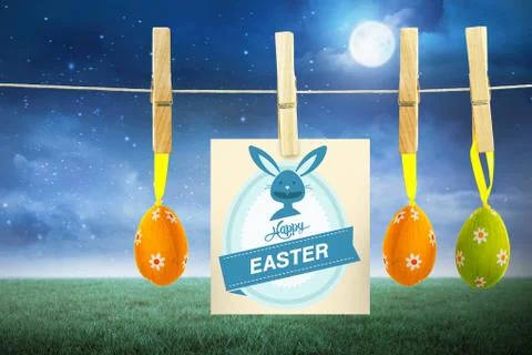 Composite image of happy easter greeting Stock Illustration