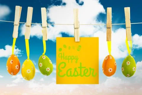 Composite image of happy easter greeting Stock Illustration