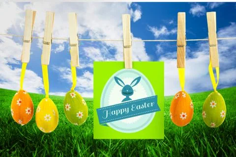 Composite image of happy easter greeting Stock Illustration