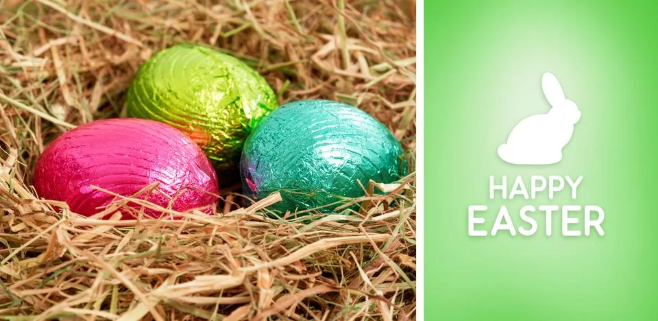 Composite image of happy easter greeting Stock Illustration