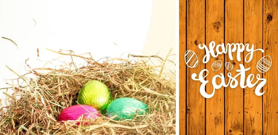 Composite image of happy easter greeting Stock Illustration