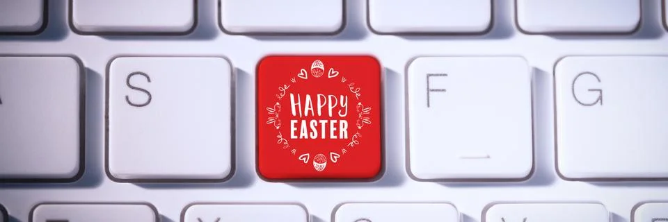 Composite image of happy easter logo Stock-Fotos