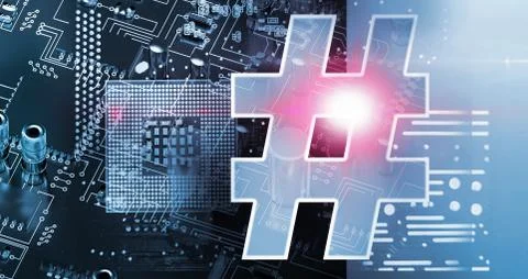 Composite image of hashtag symbol Stock Photos