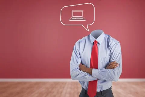 Composite image of headless businessman standing with arms crossed Stock Photos