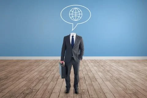Composite image of headless businessman standing with briefcase Stock Photos