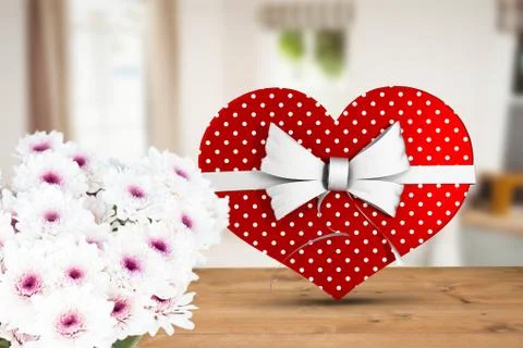 Composite image of heart shaped box of candy Stock Illustration