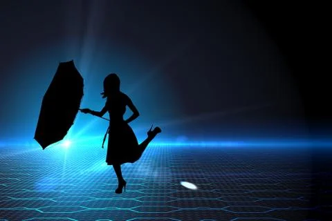 Composite image of hexagon pattern on technical background Stock Illustration