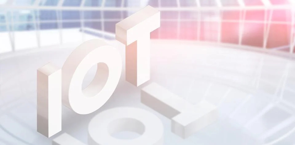 Composite image of high angle view of internet of things 3d Ilustración de archivo