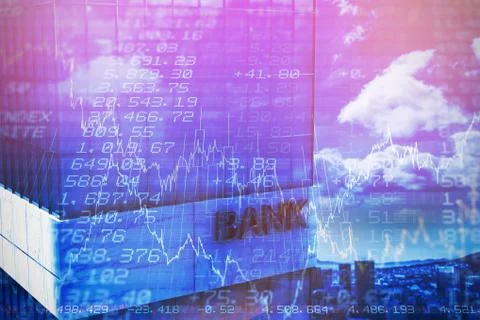 Composite image of high angle view of office building Illustrazione stock