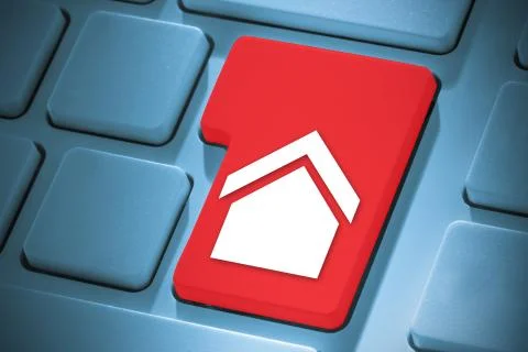 Composite image of house on enter key Ilustración de archivo