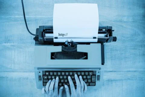 Composite image of http written against white background Foto stock