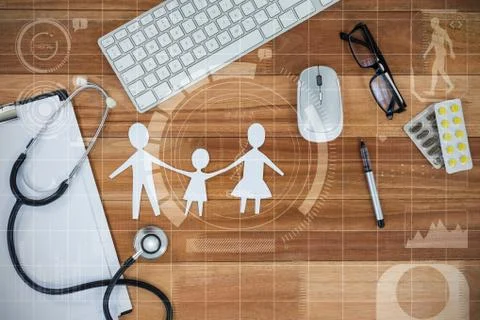 Composite image of human development illustration over black background Stock Photos
