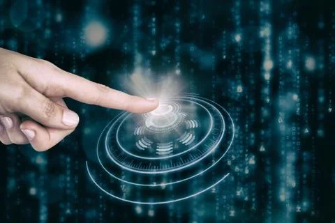 Composite image of human hand pointing on white background 写真素材
