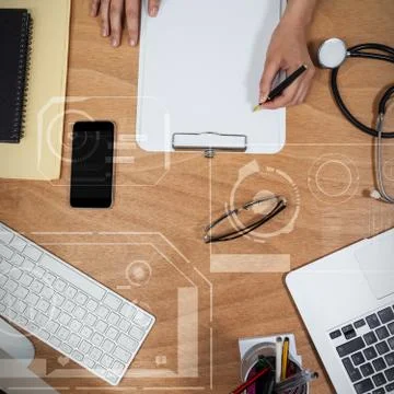 Composite image of human performance illustration over black background Foto stock