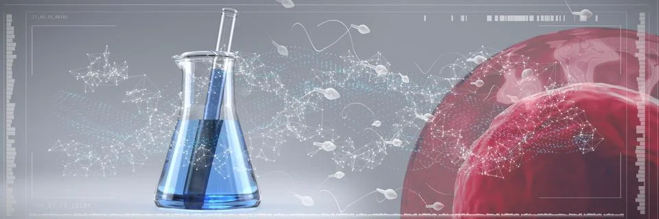 Composite image of human sperm Stockillustratie