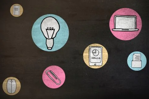 Composite image of icon of diverse device hand draw Ilustração Stock Gratuita