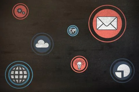 Composite image of icon of multiple things 無料イラスト素材