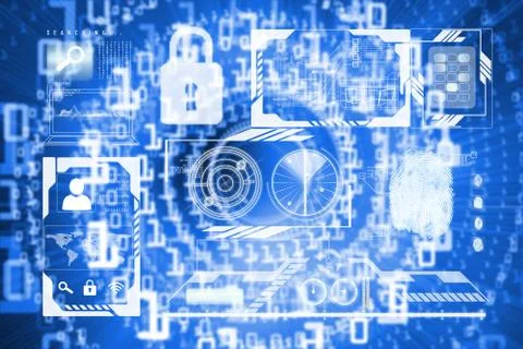 Composite image of identification interface イラスト素材