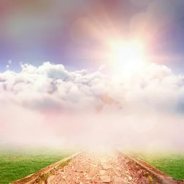 Composite image of idyllic view of white cloudscape against sky Stock Photos