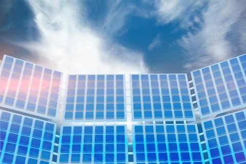 Composite image of illustration of solar panel 스톡 사진