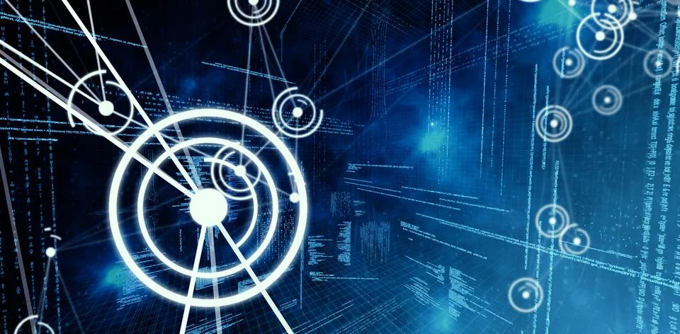 Composite image of illustration of virtual data Stock Illustration
