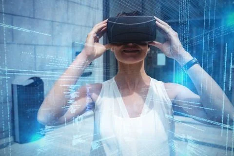 Composite image of illustration of virtual data Foto stock