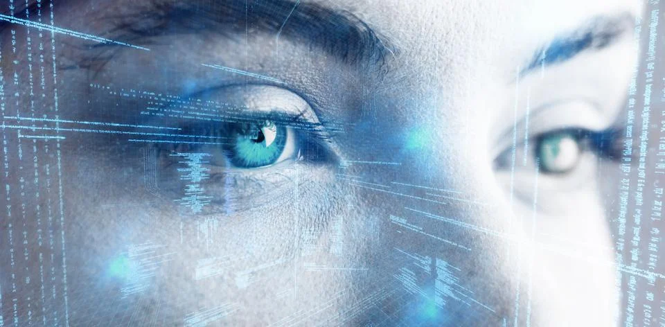 Composite image of illustration of virtual data Foto stock