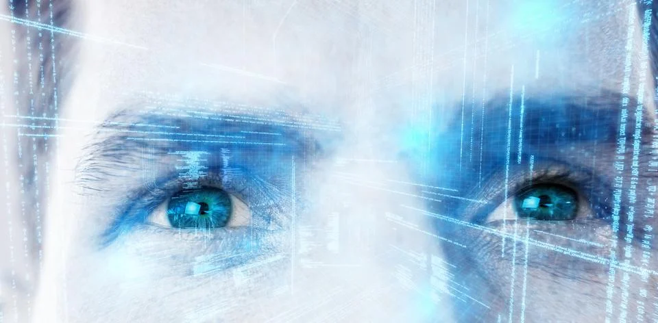 Composite image of illustration of virtual data Foto stock