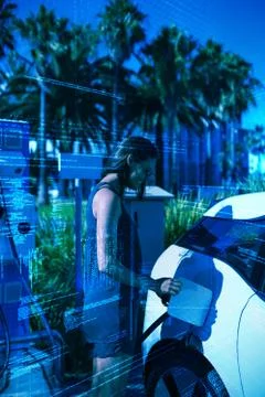 Composite image of illustration of virtual data Stock Photos