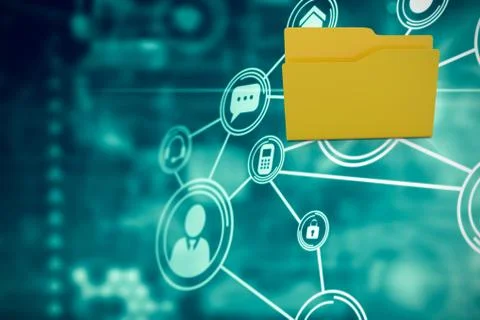 Composite image of illustration of yellow folder Stock Illustration