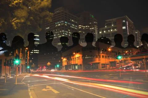 Composite image of illustrative image of colleagues Stock Photos