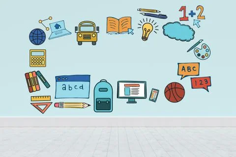 Composite image of illustrative image of education model Stock Illustration