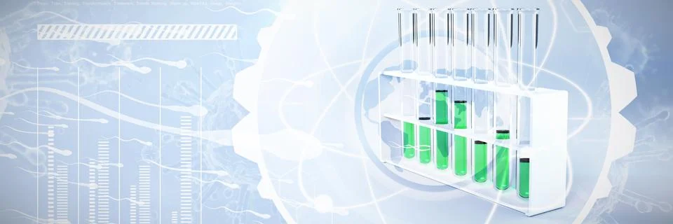 Composite image of image of atom interface Illustrazione stock