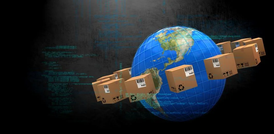 Composite image of image of data Stock Illustration