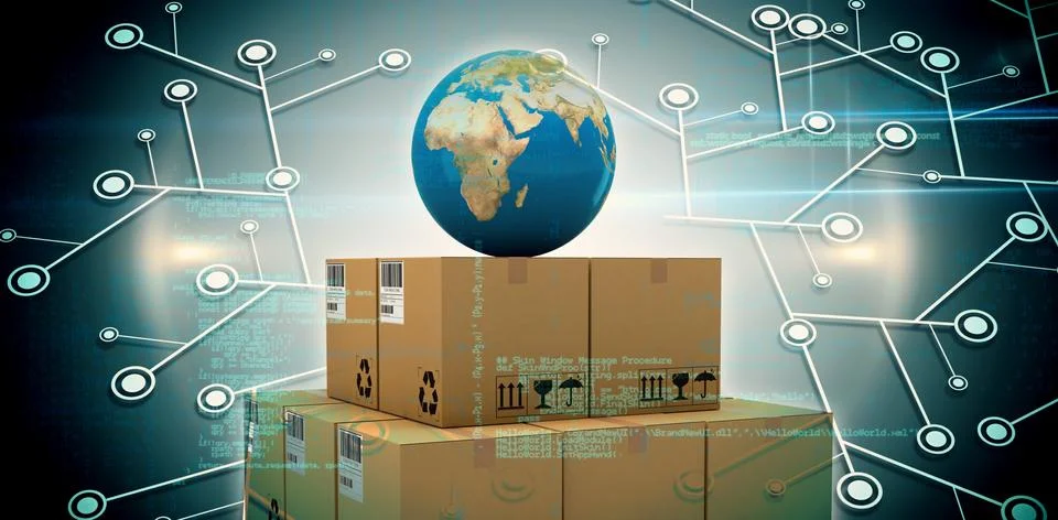 Composite image of image of data Stock Illustration