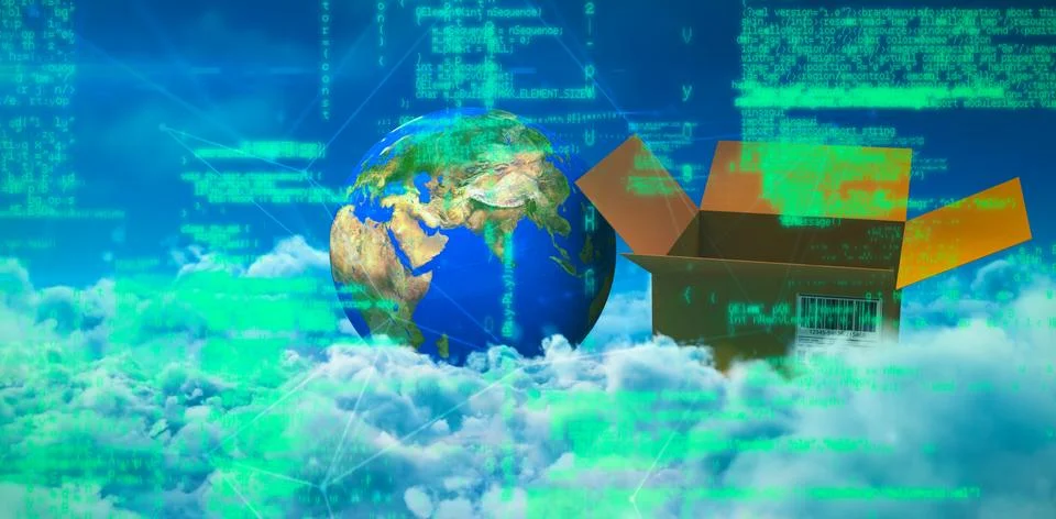 Composite image of image of data Stock Illustration