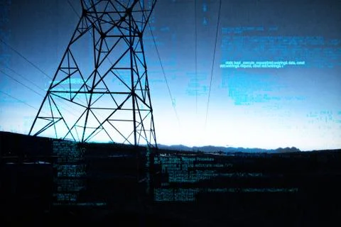 Composite image of image of data Stockfoto's